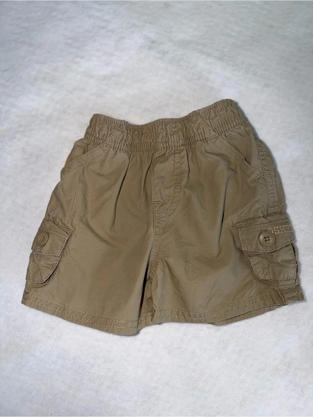 Y2K Osh Kosh Toddler Cargo Shorts in Khaki - Elastic Waist